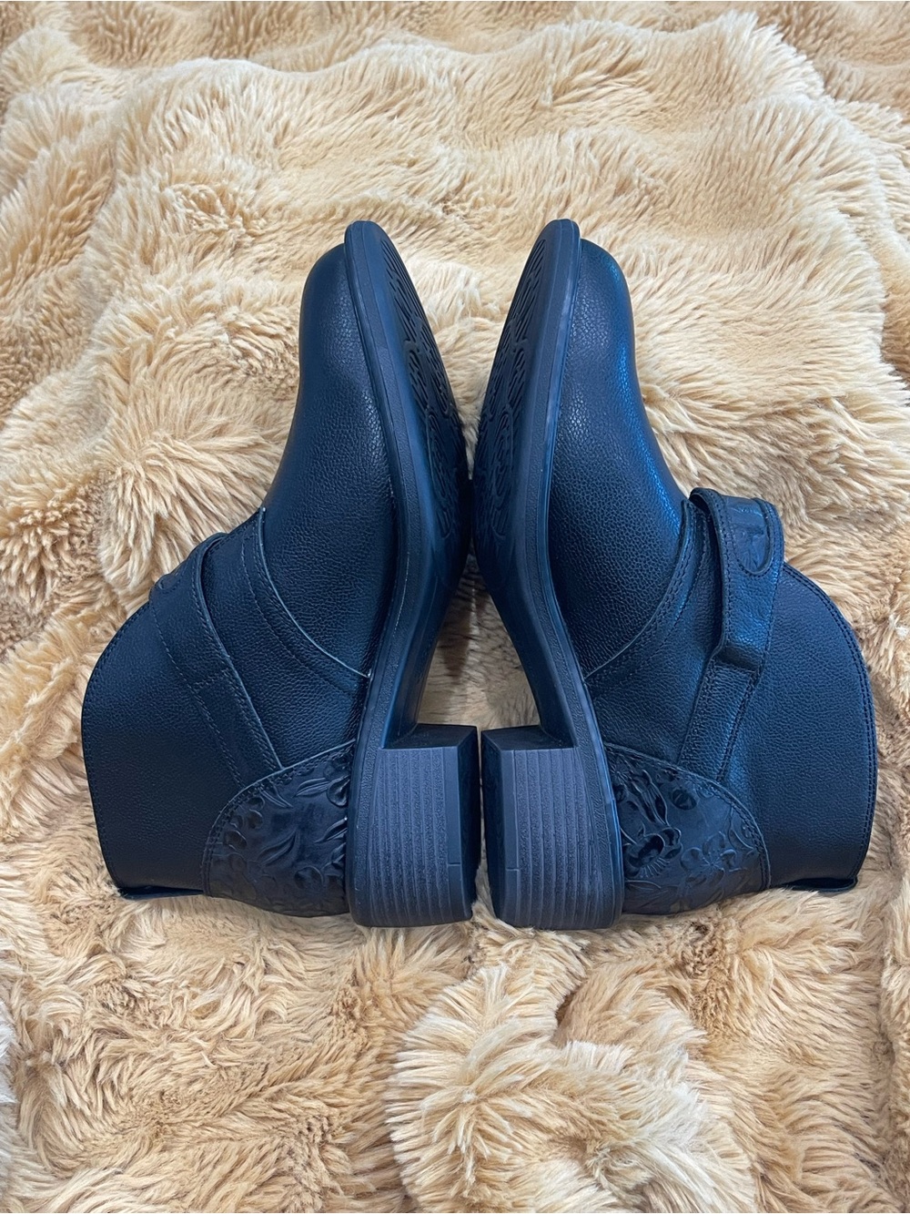 Alegria Black Leather Buckle Ankle Boots - Picture 5 of 11